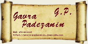 Gavra Padežanin vizit kartica